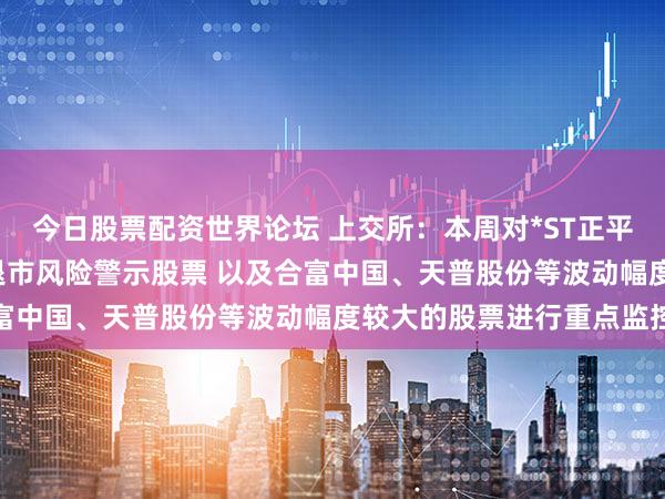 今日股票配资世界论坛 上交所：本周对*ST正平、*ST亚振等异常波动退市风险警示股票 以及合富中国、天普股份等波动幅度较大的股票进行重点监控