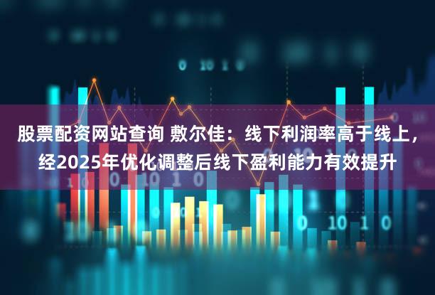 股票配资网站查询 敷尔佳：线下利润率高于线上，经2025年优化调整后线下盈利能力有效提升