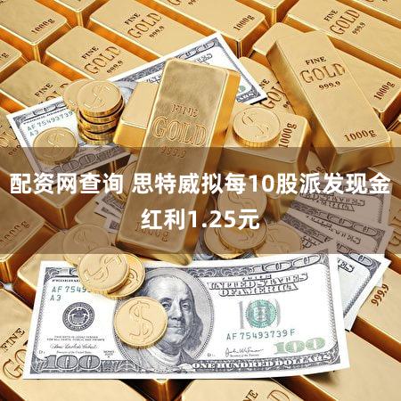 配资网查询 思特威拟每10股派发现金红利1.25元